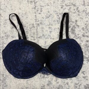 Victoria’s Secret Very Sexy Black and Blue Lace Push-up Bra